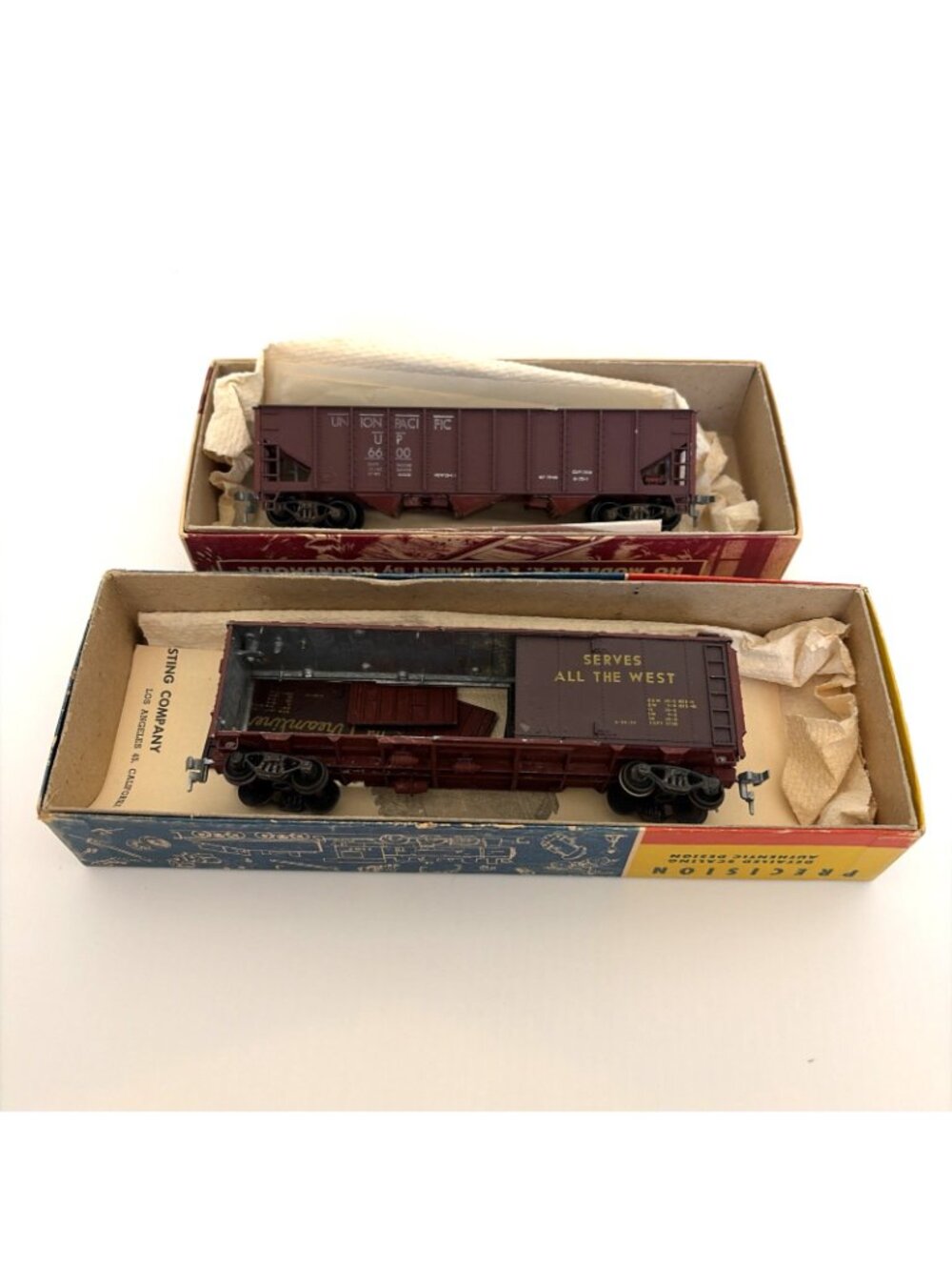 Lot 2 MDC Roundhouse HO 40' Hopper 40' AAR Boxcar Diecast Metal Assembled Kits - Picture 2 of 16